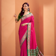 Traditional Patola Silk Saree with Woven Pallu & Designer Border Perfect for Festive Occasions - Buy