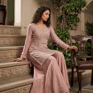 Pink Palazzo Suit with sequins for Bridesmaid