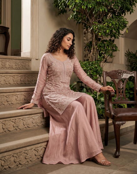 Pink Palazzo Suit with sequins for Bridesmaid