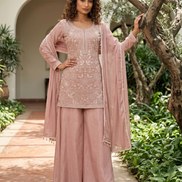 Pink Palazzo Suit with sequins for Bridesmaid