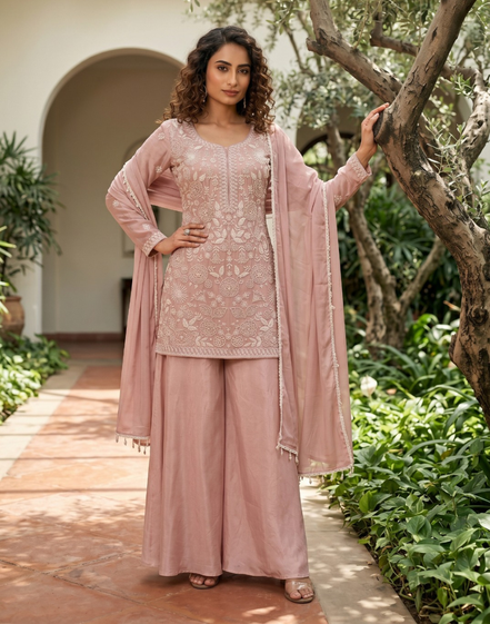 Pink Palazzo Suit with sequins for Bridesmaid