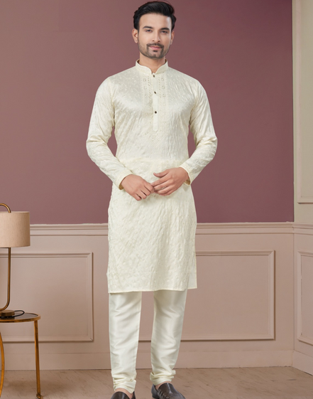 Shimmer in Style Kurta Pajama for Men with Sequin Embellishments Festive Ready - Buy