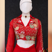 Luxury Satin Silk Co-Ord Set Soft Fancy Fabric with Handcrafted Embroidery Detailing - Buy