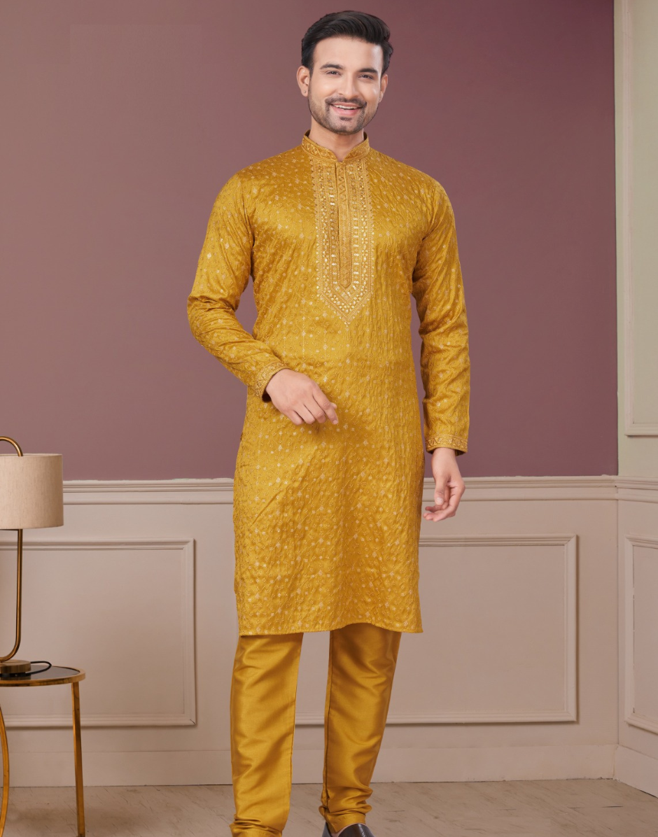 Shimmer in Style Kurta Pajama for Men with Sequin Embellishments Festive Ready - Buy