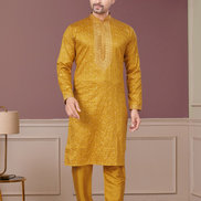 Shimmer in Style Kurta Pajama for Men with Sequin Embellishments Festive Ready - Buy
