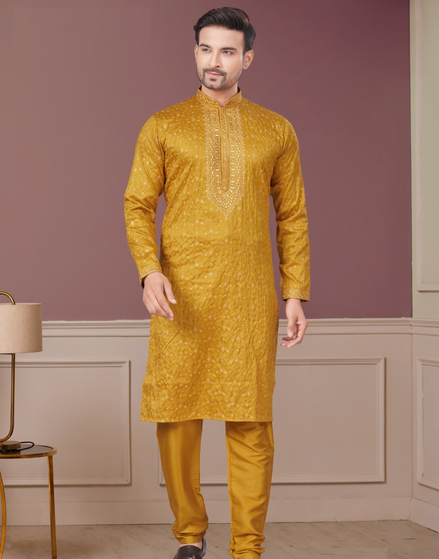 Shimmer in Style Kurta Pajama for Men with Sequin Embellishments Festive Ready - Buy