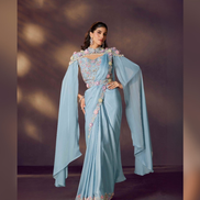 Sky Blue saree for bridesmaid