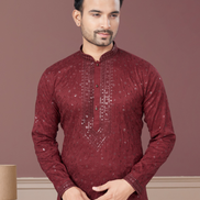 Shimmer in Style Kurta Pajama for Men with Sequin Embellishments Festive Ready - Buy
