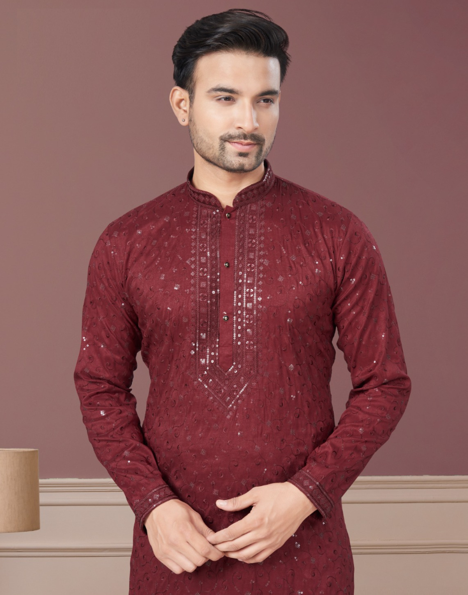 Shimmer in Style Kurta Pajama for Men with Sequin Embellishments Festive Ready - Buy