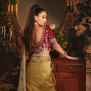 Mehendi Green Organza Saree with Heavy Stone Embroidered Border & Designer Butta Work Perfect for Festive & Wedding Wear - Buy