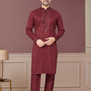 Shimmer in Style Kurta Pajama for Men with Sequin Embellishments Festive Ready - Buy