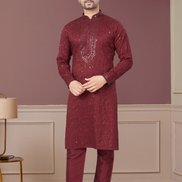 Shimmer in Style Kurta Pajama for Men with Sequin Embellishments Festive Ready - Buy