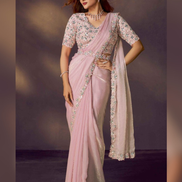 Light Pink Saree for wedding guest