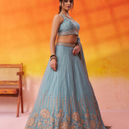 Royal Tissue Silk Lehenga Choli with Luxe Sequin Embroidery & Dupatta - Buy