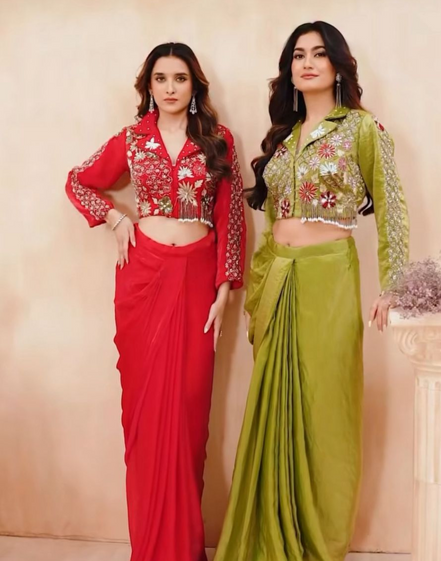 Luxury Satin Silk Co-Ord Set Soft Fancy Fabric with Handcrafted Embroidery Detailing - Buy