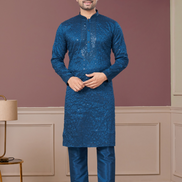 Shimmer in Style Kurta Pajama for Men with Sequin Embellishments Festive Ready - Buy