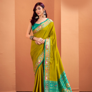 Traditional Patola Silk Saree with Woven Pallu & Designer Border Perfect for Festive Occasions - Buy