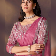 Pink Ready to wear Saree for Reception