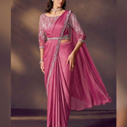 Pink Saree for wedding guest