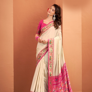Traditional Patola Silk Saree with Woven Pallu & Designer Border Perfect for Festive Occasions - Buy