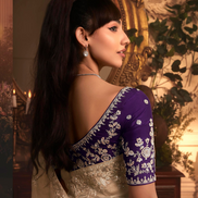Elegant Beige Organza Saree Intricate Butta Embroidery with Heavy Stone Work Border - Buy