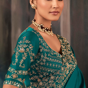 Opulent Emerald Green Saree Exquisite Handwork & Aari Motifs with Matching Blouse - Buy