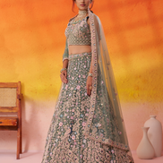 Premium Net Fabric Sequins Embroidery Lehenga & Blouse with Dupatta - Buy