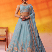 Royal Tissue Silk Lehenga Choli with Luxe Sequin Embroidery & Dupatta - Buy