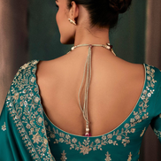 Opulent Emerald Green Saree Exquisite Handwork & Aari Motifs with Matching Blouse - Buy