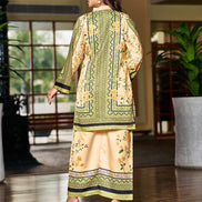 Trendy Beige Printed Satin Co-Ord Stylish Soft Two-Piece Set - Buy