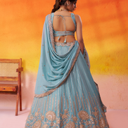 Royal Tissue Silk Lehenga Choli with Luxe Sequin Embroidery & Dupatta - Buy