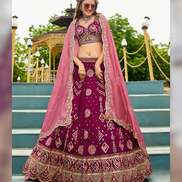 Glam Georgette Lehenga Set with Sequin, Coding & Thread Work with Dupatta - Buy