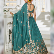 Stunning Chiffon Lehenga Choli with Hand Sequin, Coding, and Thread Work - Buy