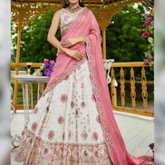 Glam Georgette Lehenga Set with Sequin, Coding & Thread Work with Dupatta - Buy
