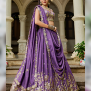Stunning Chiffon Lehenga Choli with Hand Sequin, Coding, and Thread Work - Buy