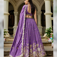 Stunning Chiffon Lehenga Choli with Hand Sequin, Coding, and Thread Work - Buy