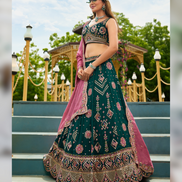 Glam Georgette Lehenga Set with Sequin, Coding & Thread Work with Dupatta - Buy
