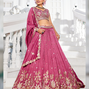 Stunning Chiffon Lehenga Choli with Hand Sequin, Coding, and Thread Work - Buy