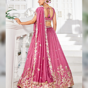 Stunning Chiffon Lehenga Choli with Hand Sequin, Coding, and Thread Work - Buy