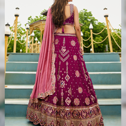 Glam Georgette Lehenga Set with Sequin, Coding & Thread Work with Dupatta - Buy