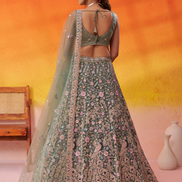 Premium Net Fabric Sequins Embroidery Lehenga & Blouse with Dupatta - Buy