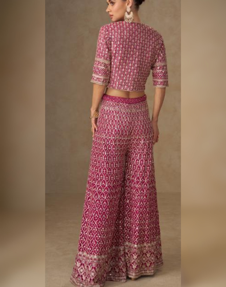 Rani Pink Co-ord Set with Jacket for Sangeet