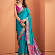 Traditional Patola Silk Saree with Woven Pallu & Designer Border Perfect for Festive Occasions - Buy