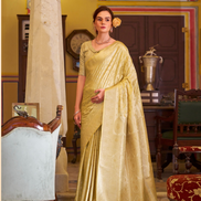 Banarasi Satin Silk Saree in Yellow Perfect Ethnic Wear Choice - Buy