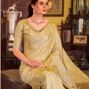 Banarasi Satin Silk Saree in Yellow Perfect Ethnic Wear Choice - Buy_1