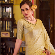 Banarasi Satin Silk Saree in Yellow Perfect Ethnic Wear Choice - Buy_2