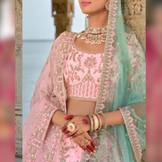 Blush Bride Heavy Pink Silk Lehenga with Stunning Khatli Embroidery - Buy_1