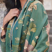 Chic & Traditional Green Embroidered Chinon Kurta Set with Palazzo and Embroidery - Buy_2