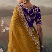 Classic Brown Fancy Tissue Silk Saree with Hand Work Designer Blouse_3