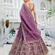 Dazzling Golden Tissue Lehenga Choli with Sequin Work & Matching Dupatta_1